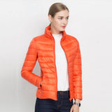 Damensteppjacke mit langer Form | Wintertauglich – Orange