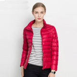 Damensteppjacke mit langer Form | Wintertauglich – Rot
