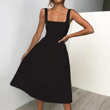 Charina - Sommerkleid mit Cami-Trägern – Schwarz
