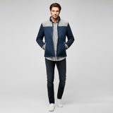 Herren Herbstjacke | Klare Form mit ausgewogener Schnittführung – Blau / Grau