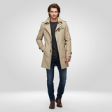 Herren Trenchcoat | Klassische Länge mit strukturierter Schnittführung – Beige
