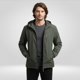 Herren Regenjacke | Schutzorientierte Form mit funktionalem Aufbau – Dunkelgrün