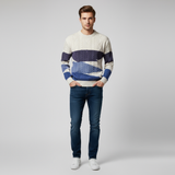 Herren-Strickpullover mit lockerer Struktur | Freizeitpassform – Blau