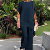 Oda | Asymmetrisches Loungewear-Set – Marineblå