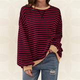 Juliana | Lässiger Oversized-Pullover – Dunkelrot