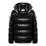 Tabitha - Damen-Daunenjacke: schwarz und elegant glänzend – Schwarz