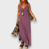 Solvida – Fließendes Sommerkleid mit V-Ausschnitt – Violett