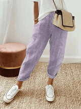 Lore | Bequeme gestreifte Hosen – Violett