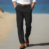 HERRLICHE PREMIUM-LINENHOSE (MIT GÜRTELSCHLAUFEN) – Schwarz
