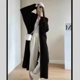 Yassi – Lange Strickjacke aus Kaschmir – Schwarz