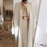 Yassi – Lange Strickjacke aus Kaschmir – Aprikose