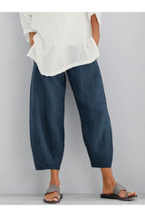 Ragnhild | Damen Weite Hose Knöchellang Lockere Passform – Blau