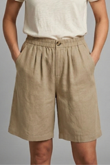 Rania | Damen Bermuda Shorts mit Kordelzug – Khaki