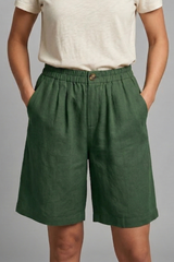 Rania | Damen Bermuda Shorts mit Kordelzug – Grün