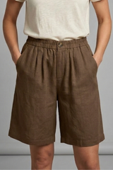 Rania | Damen Bermuda Shorts mit Kordelzug – Braun