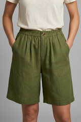 Rania | Damen Bermuda Shorts mit Kordelzug – Armeegrün