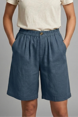 Rania | Damen Bermuda Shorts mit Kordelzug – Blau