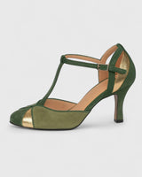 Raphaela | Damen T-Spangen High Heels in Grün – Grün