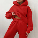 Casual Vintage Oversized Trainings- & Jogginganzug für Damen | Perfekt für lässige Tage – Rot