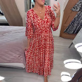 Frieda | Luftiges Sommerkleid mit V-Ausschnitt – Rot
