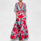Alma - Damenkleid mit stilvollem Ärmeldesign – Rot