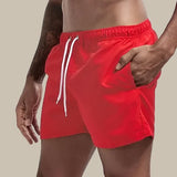 Premium Herren Schwimmshorts schnelltrocknend und basic – Rot