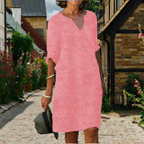 Julianna - Elegantes besticktes Kleid für Damen – Rosa