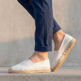 Reimar | Herren Espadrilles Schlupfschuh Jutesohle – Weiß