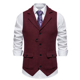 Reinhold | Herren Vintage Weste mit Knöpfen – Weinrot