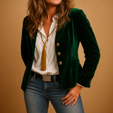 Damen Blazer | Schmale Passform mit Revers und Taschen – Grün