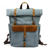 ZÜRICH | Retro Segeltuch-Rucksack – Himmelblau