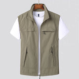 Weste Herren Outdoor Mit Taschen | Atmungsaktiv Und Schnelltrocknend – Khaki