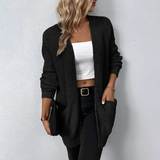 Lana™ - Lässiger Relaxed Cardigan – Schwarz (Fast ausverkauft)