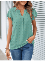 Bluse mit Patchwork und Rüschen – Rosa