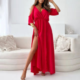Sienna | Elegantes Kleid mit Seitenschlitz – Rot