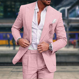 Hilmar - Eleganter Schmale Passform Anzug – Rosa