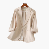Rosalind | Damen Rosa 3/4 Arm Blazer – Creme