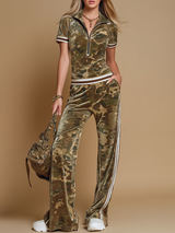 Rosita | Damen Camouflage Trainingsanzug Set – Grün