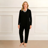 Mia | Lagenlook Cardigan Zweiteiliges Set – Schwarz