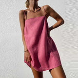 Damen Slipkleid – Satin-Optik – Verstellbare Träger – Eleganter Schnitt – Rosa