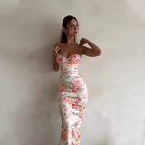 Beau | Sommerliches Maxikleid mit Blumenmuster – Rosa