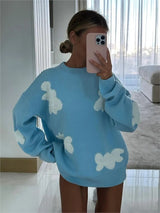 Katja | weicher pullover – Blau (noch 5 verfügbar)