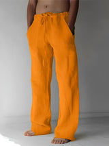 Garth - Leinen-Baggy-Hose für Herren – Gelb