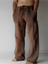 Garth - Leinen-Baggy-Hose für Herren – Braun