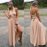 Leichtes Wickel-Sommerkleid – luftiges Strandkleid in Blau & Pastell – Aprikose