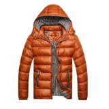 Gesteppter schutz - wattierter wintermantel – Braun-orange