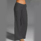 Eluna – Hochwertige Leinenhose mit weitem Bein – Grau