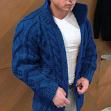 Benjamin - Herrenstrickjacke mit Stehkragen – Blau