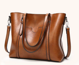Luxuriöse vegane Strandtasche – Große Tote Bag aus veganem Leder – Braun