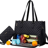 Isolierte 2-in-1 Handtasche – Stilvolle Thermotasche für Damen – Schwarz